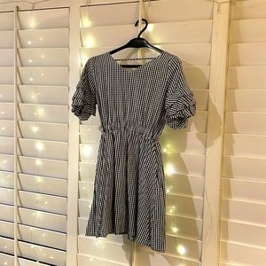 Fashionable women checker dress